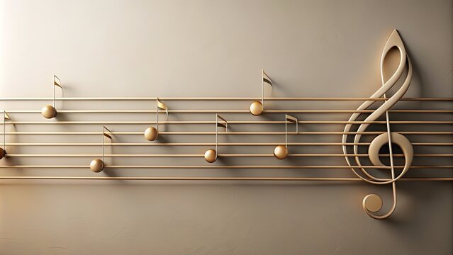 Elegant minimalist design featuring a horizontal music staff with clean lines and subtle accents conveying sophistication and refinement amidst muted colors