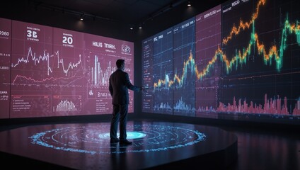 Please look at this room or a location with multiple screens to view graphs and figures or especially statistical data with records.