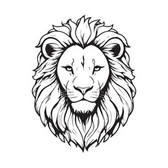 Obraz premium line art lion on white background. sketch style. Vector graphic icon animal.