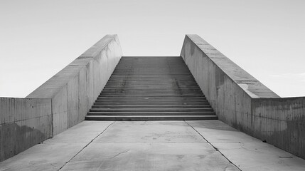 Fototapeta premium a black and white photo of a set of stairs