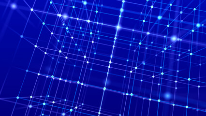 Information storage cells. Abstract background with dots and lines. Network connection structure....