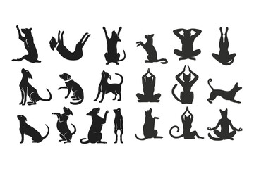 Cute cat and dog vector graphics