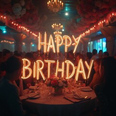 Napis w języku angielskim - happy birtday. Używany jako kartka życzeniowa na urodziny. © Roman Trojanowski