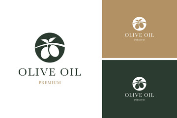 Fototapeta premium Olive oil logo design vector illustration template idea