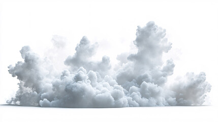 White Fluffy Cloud Isolated on White Background