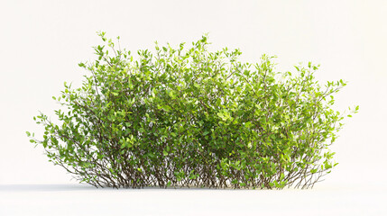 Obraz premium Lush Green Bush Isolated on White