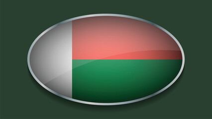 Eclipse Shape of MADAGASCAR Flag with Original color