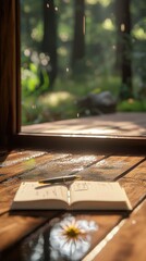 Obraz premium Reflective 3D Journal with Floating Pages and Pen for Leisurely Writing 