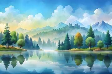 Obraz premium Abstract outdoor natural background, beautiful landscape colorful painting,