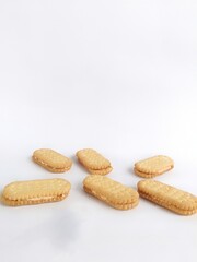 snack cookies on a white background