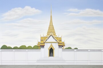 Fototapeta premium Thai temple architecture building pagoda.