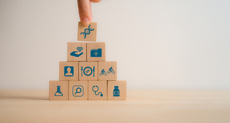 Personal genomics, personalized healthcare and wellness concept. Genetic testing and analyzing an...