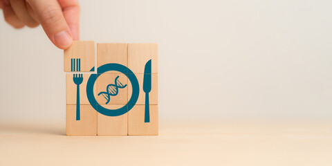 Genetics and diet, personalized healthcare and wellness concept. DNA genetic testing. The image,...
