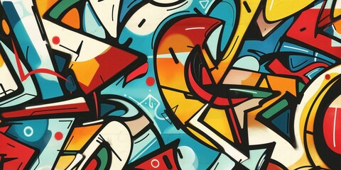 Vibrant Abstract Mural in Urban Setting created by ai