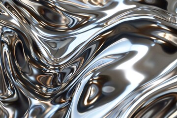 ai generative liquid metallic chrome iron