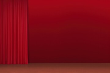 Red curtain backgrounds spotlight maroon.