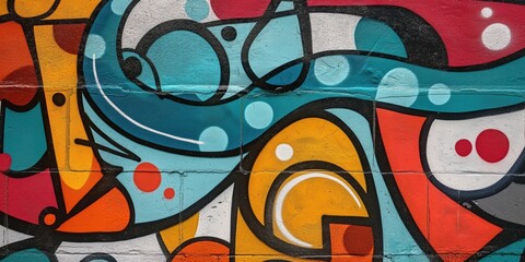 Obraz premium Vibrant Abstract Mural in Urban Setting created by ai
