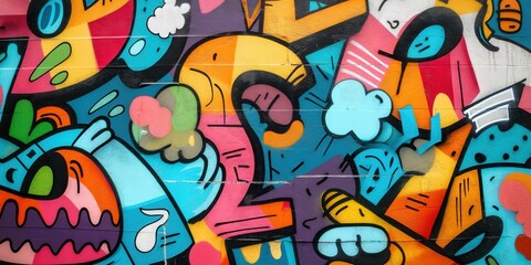 Vibrant Abstract Mural in Urban Setting created by ai