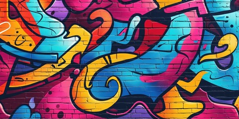 Obraz premium Vibrant Abstract Mural in Urban Setting created by ai