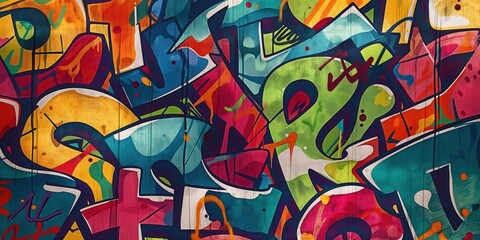 Vibrant Abstract Mural in Urban Setting created by ai