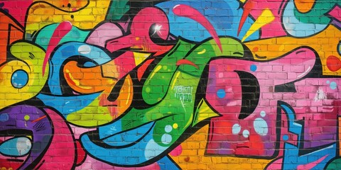 Fototapeta premium Vibrant Abstract Mural in Urban Setting created by ai