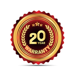 Fototapeta premium 20 year warranty badge for packaging warranty sticker label