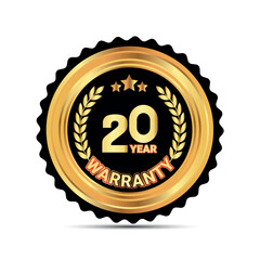 Naklejka premium 20 year warranty badge for packaging warranty sticker label