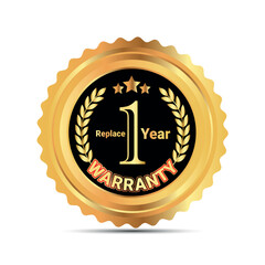 1 year warranty badge for packaging warranty sticker label