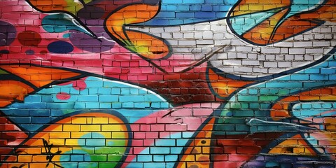 Vibrant Abstract Mural in Urban Setting created by ai
