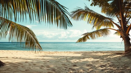 Obraz premium Beautiful empty tropical beach and sea landscape background