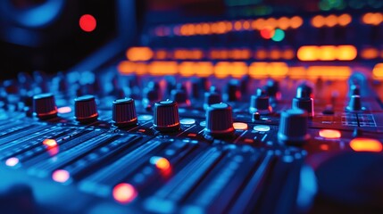 Audio Mixing Console in a Recording Studio with advanced sound production capabilities