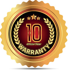 10 year warranty badge for packaging sticker warranty sticker badge