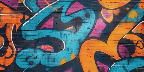 Vibrant Abstract Mural in Urban Setting created by ai