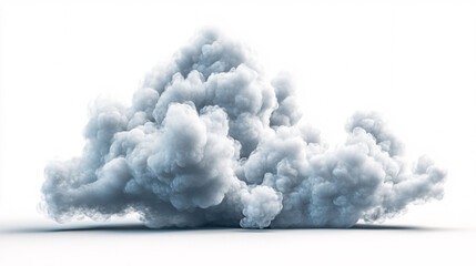 Realistic 3D Cloud Isolated on White Background