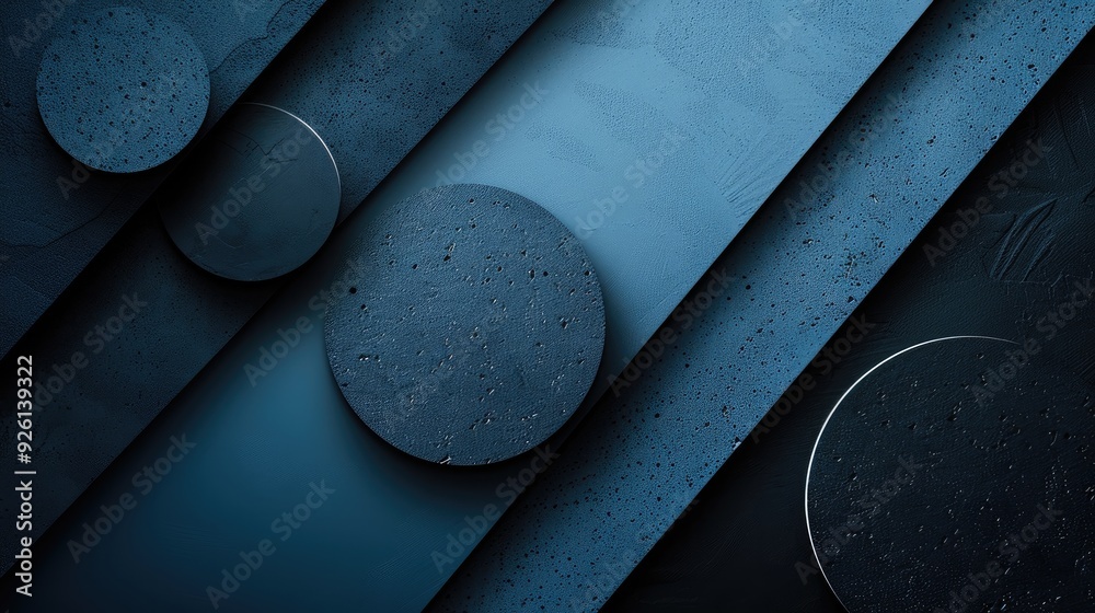 Aufkleber refined blue and black background with minimalist composition for design, banner template, white spa