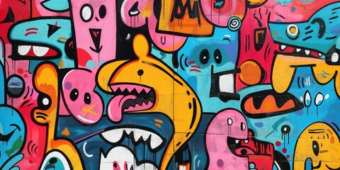 Vibrant Abstract Mural in Urban Setting created by ai