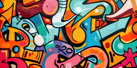 Vibrant Abstract Mural in Urban Setting created by ai