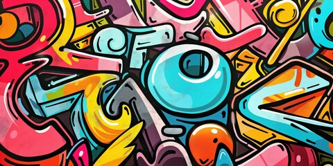Vibrant Abstract Mural in Urban Setting created by ai