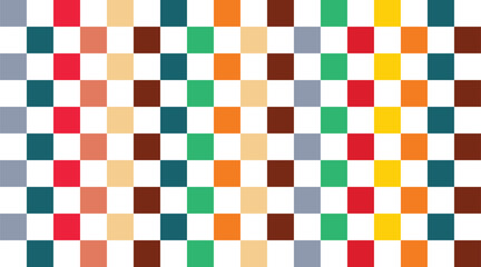 Colorful Check Boxes and Multicolor Squares – Versatile Design for Wallpaper, Fabric, or Chess-Themed Background