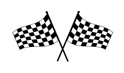 Fototapeta premium Two crossed Racing flag. Checkered flag or start and finish flag. Crossed flag for Racing Motorsport. Vector illustration