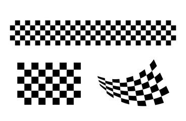 Race flag background. Checkered flag. Black and white checker. Finishing flag. Automotive graphics. Race motorsport concept. Vector illustration