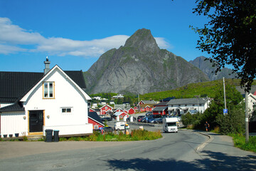 Scenic Reine village in the Lofoten Archipelago Islands, Norway