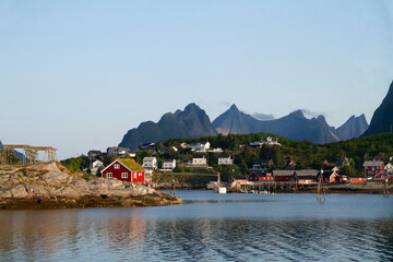 Scenic Reine village in the Lofoten Archipelago Islands, Norway