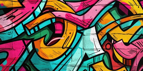 Vibrant Abstract Mural in Urban Setting created by ai