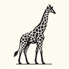 Naklejka premium Animal giraffe silhouette vector illustration