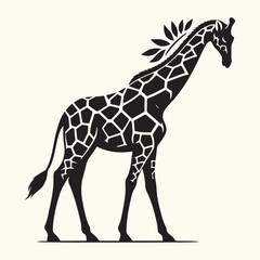 Animal giraffe silhouette vector illustration