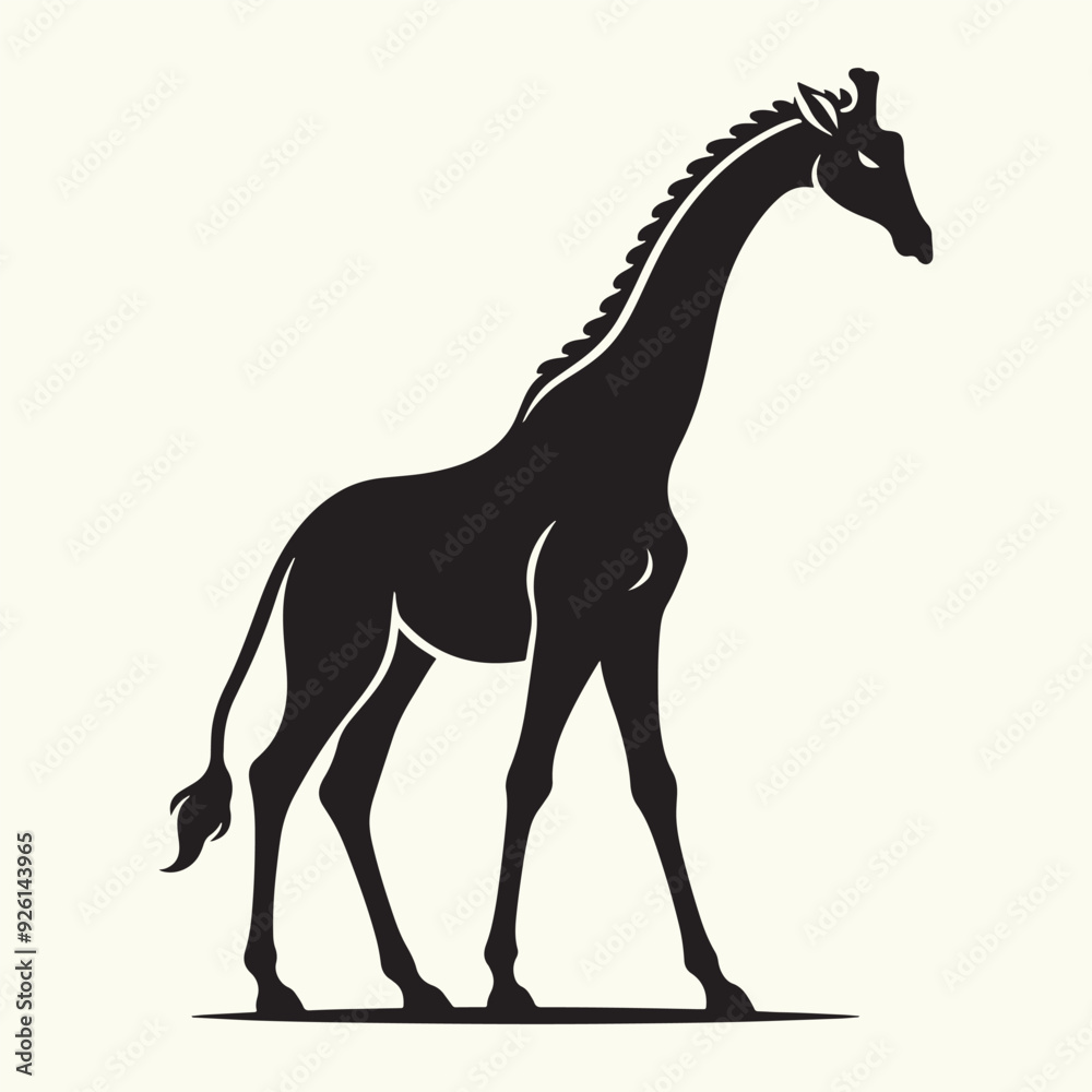 Wall mural animal giraffe silhouette vector illustration