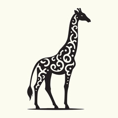 Fototapeta premium Animal giraffe silhouette vector illustration