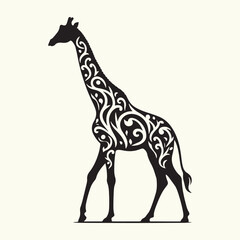 Animal giraffe silhouette vector illustration
