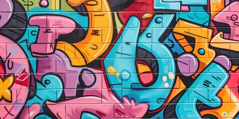 Vibrant Abstract Mural in Urban Setting created by ai